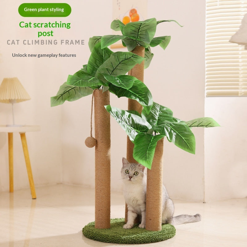 Coconut Tree Pet Scratcher And Climbing Tower Toy: Elevate Your Pet's Playtime!